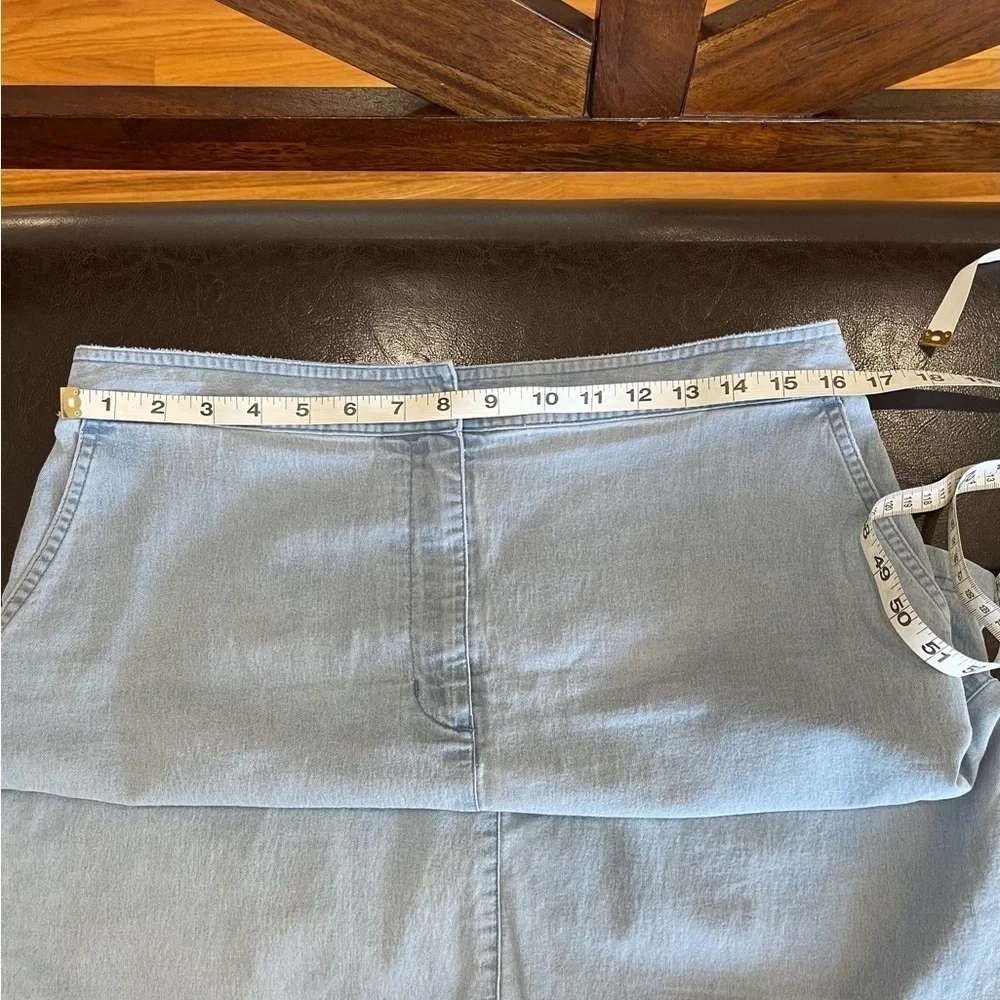 Christopher & Banks chambray denim light wash maxi prairie skirt size 10